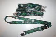 4 XBOX 360 GREEN EXTRA WIDE LANYARDS KEYCHAINS PASSHOLDERS .. NEW IN PACKAGE