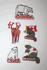5 CANADA ANIMAL BEAVER, POLAR BEAR, MOOSE IRON ON EMBOIDERED PATCHES CRESTS BADGES ... NEW