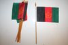 6 AFGHANISTAN COUNTRY 4" X 6" SMALL STICK FLAGS WITH 10" POLE .. NEW