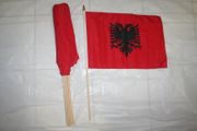 6 ALBANIA COUNTRY FLAG 12" X 18" STICK FLAGS  .. NEW