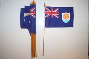 6 ANGUILLA COUNTRY 4" X 6" SMALL COUNTRY FLAGS WITH 10" POLE ..NEW