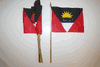 6 ANTIGUA & BARBUDA COUNTRY 4" X 6" SMALL STICK FLAG WITH 10" POLE ..NEW