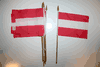 6 AUSTRIA COUNTRY 4" X 6" SMALL STICK FLAGS WITH 10 INCH POLE .. NEW