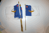 6 AZORES COUNTRY 4" X 6" SMALL STICK FLAG WITH 10 INCH POLE .. ACORES .. NEW