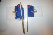 6 AZORES COUNTRY 4" X 6" SMALL STICK FLAG WITH 10 INCH POLE .. ACORES .. NEW