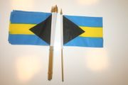 6 BAHAMAS COUNTRY 4" X 6" SMALL STICK FLAGS ON 10" POLE .. NEW