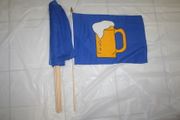 6 BEER BLUE 12" X 18" PICTURE FLAGS ... NEW