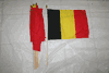 6 BELGIUM COUNTRY FLAG 12" X 18" STICK FLAGS ... NEW