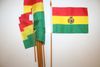 6 BOLIVIA COUNTRY 4" X 6" SMALL STICK FLAG WITH 10" POLE .. NEW