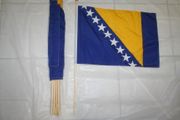6 BOSNIA COUNTRY FLAG 12" X 18" STICK FLAGS .. NEW