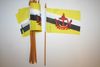 6 BRUNEI COUNTRY 4" X 6" SMALL STICK FLAGS WITH 10" POLE .. NEW