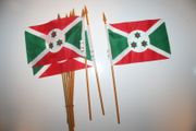6 BURUNDI COUNTRY 4" X 6" SMALL STICK FLAGS WITH 10" POLE .. NEW