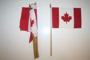 6 CANADA COUNTRY 4" X 6" SMALL STICK FLAGS WITH 10" POLE .. NEW