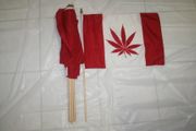 6 CANADA MARIJUANA COUNTRY FLAG 12" X 18" STICK FLAGS .. NEW