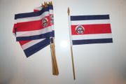 6 COSTA RICA COUNTRY 4" X 6" SMALL STICK FLAGS WITH 10" POLE .. NEW