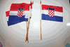 6 CROATIA COUNTRY 4" X 6" SMALL STICK FLAGS WITH 10" POLE 