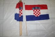 6 CROATIA COUNTRY FLAG 12" X 18" STICK FLAGS .. NEW