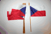 6 CZECH REPUBLIC COUNTRY 4" X 6" SMALL STICK FLAGS WITH 10" POLE .. NEW