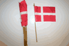 6 DENMARK COUNTRY 4" X 6" SMALL STICK FLAGS WITH 10" POLE ...NEW