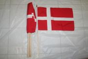 6 DENMARK COUNTRY FLAG 12" X 18" STICK FLAGS ..NEW