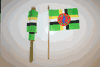6 DOMINICA COUNTRY 4" X 6" SMALL STICK FLAGS WITH 10" POLE .. NEW