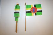 6 DOMINICA COUNTRY 4" X 6" SMALL STICK FLAGS WITH 10" POLE .. NEW