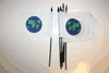 6 EARTH PICTURE 4" X 6" SMALL STICK FLAGS ON 10" POLE .. NEW