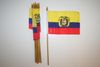 6 ECUADOR COUNTRY FLAG 4" X 6" SMALL STICK FLAG ON 10" POLE .. NEW