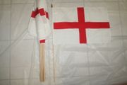 6 ENGLAND ST GEORGES CROSS COUNTRY FLAG 12" X 18" LARGE STICK FLAGS ..NEW