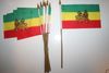 6 ETHIOPIA LION OF JUDAH COUNTRY FLAG 4" X 6" SMALL STICK FLAGS ON 10" POLE .. NEW