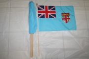 6 FIJI COUNTRY FLAG 12" X 18" LARGE STICK FLAGS .. NEW