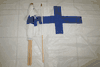 6 FINLAND COUNTRY FLAG 12" X 18" LARGE STICK FLAGS .. NEW