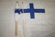 6 FINLAND COUNTRY FLAG 12" X 18" LARGE STICK FLAGS .. NEW