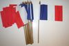 6 FRANCE NATIONAL COUNTRY FLAG 4" X 6" SMALL STICK FLAGS ON 10" POLE .. NEW