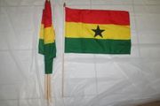 6 GHANA COUNTRY FLAG 12" X 18" LARGE STICK FLAGS .. NEW