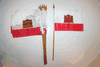 6 GIBRALTAR NATIONAL COUNTRY FLAG 4" X 6" SMALL STICK FLAGS ON 10" POLE .. NEW