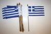 6 GREECE NATIONAL COUNTRY FLAG 4" X 6" SMALL STICK FLAGS ON 10" POLE ... HELLAS .. NEW