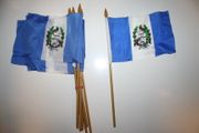 6 GUATEMALA NATIONAL COUNTRY FLAG 4" X 6" SMALL STICK FLAGS ON 10" POLE .. NEW