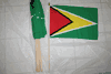 6 GUYANA COUNTRY FLAG 12" X 18" LARGE STICK FLAGS ... NEW