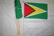 6 GUYANA COUNTRY FLAG 12" X 18" LARGE STICK FLAGS ... NEW