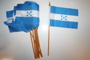 6 HONDURAS NATIONAL COUNTRY FLAG 4" X 6" SMALL STICK FLAG ON 10" POLE .. NEW