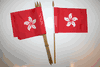 6 HONG KONG NATIONAL COUNTRY FLAG 4" X 6" SMALL STICK FLAGS ON 10" POLE .. NEW