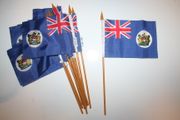 6 HONG KONG OLD COUNTRY FLAG  4" X 6"  SMALL STICK FLAGS ON 10" POLE .. NEW