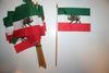 6 IRAN PERSIAN COUNTRY FLAG 4" X 6" SMALL STICK FLAGS ON 10" POLE .. NEW