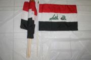 6 IRAQ COUNTRY FLAG 12" X 18" LARGE STICK FLAGS ..NEW
