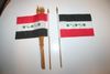 6 IRAQ NATIONAL COUNTRY FLAG 4" X 6" SMALL STICK FLAGS ON 10" POLE .. NEW