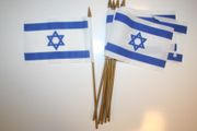 6 ISREAL NATIONAL COUNTRY FLAG 4" X 6" SMALL STICK FLAG ON 10" POLE ... NEW