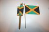 6 JAMAICA NATIONAL COUNTRY FLAG 4" X 6" SMALL STICK FLAGS ON 10" POLE .. NEW