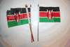 6 KENYA NATIONAL COUNTRY FLAG 4" X 6" SMALL STICK FLAGS ON 10" POLE .. NEW