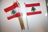 6 LEBANON NATIONAL COUNTRY FLAG 4" X 6" SMALL STICK FLAGS ON 10" POLE .. NEW